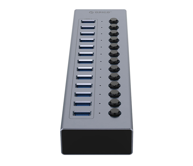 Orico 13x USB-A 3.0 z włącznikami - szary - 1343439 - zdjęcie 2